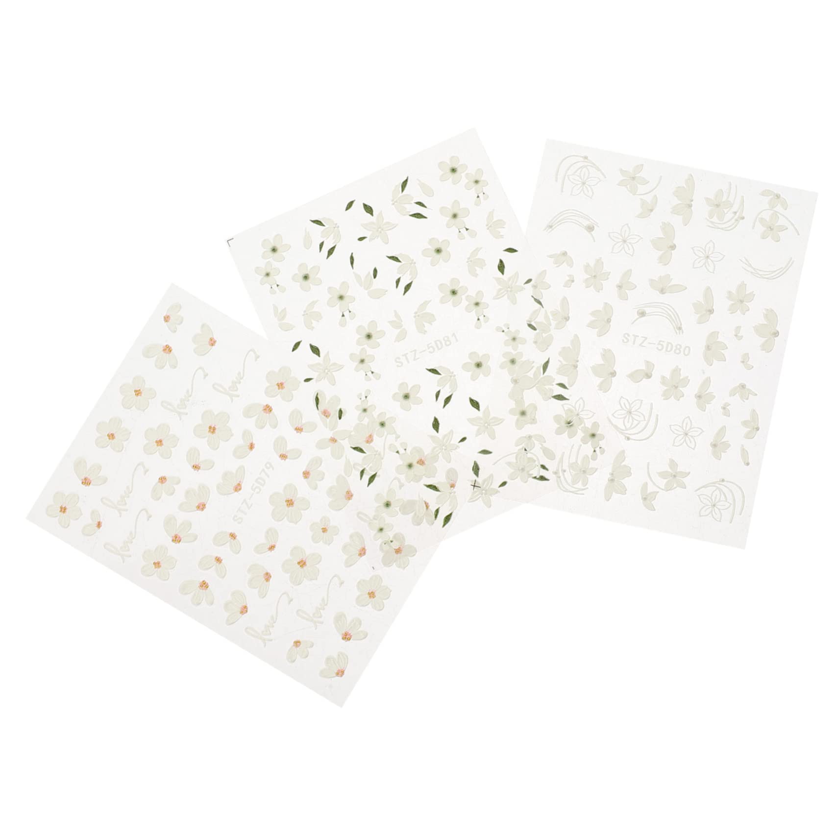 12fogli Adesivi Per Unghie Embossed Flower Per Nail Art Decorazioni Unghie Autoadesive e