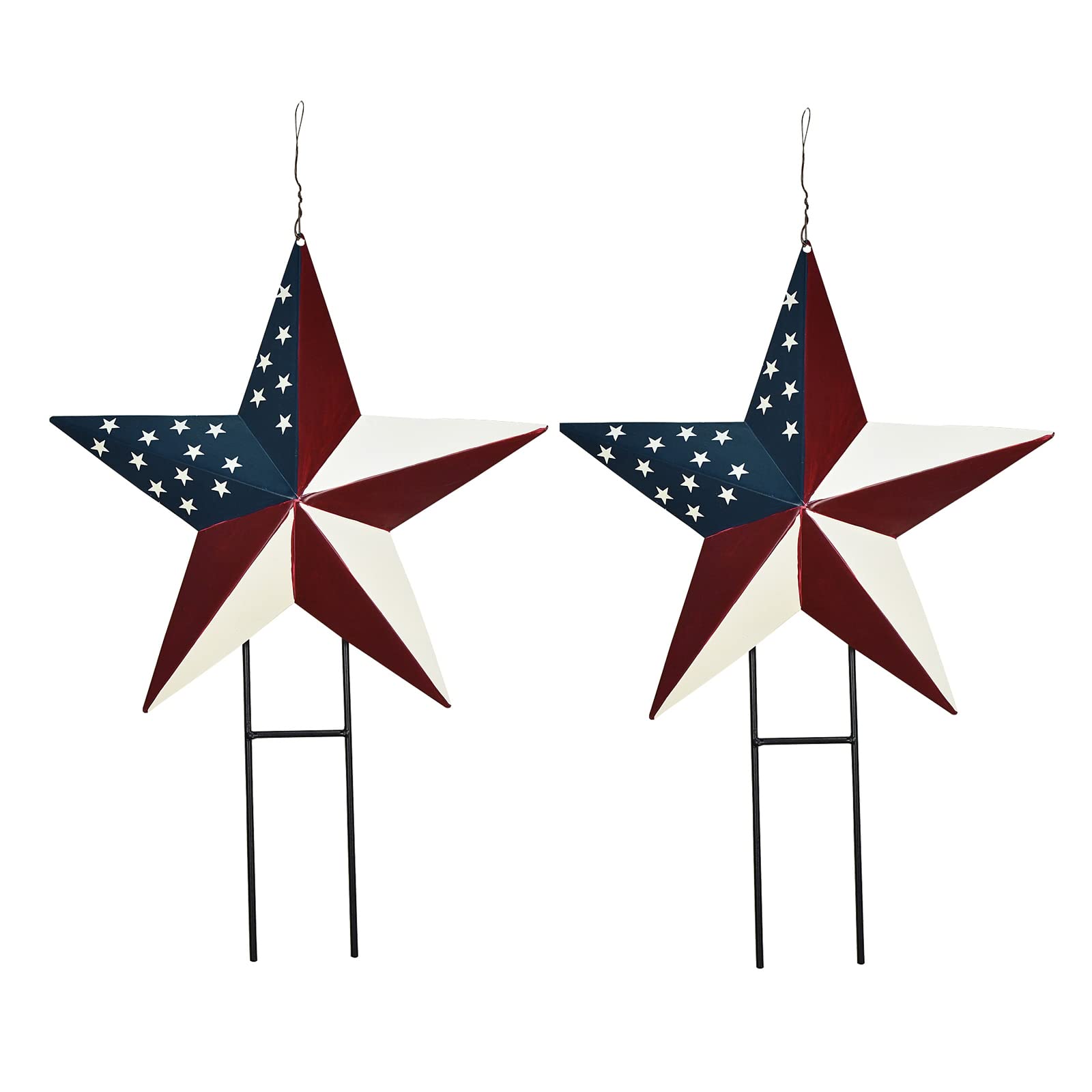 Étoile de grange en métal durable 30cm avec drapeau des États-Unis pour clôture