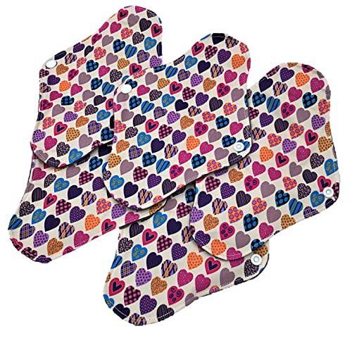 5 X Reusable Sanitary Pads Bamboo Sanitary Towels, St's Odour-Absorbing Cloth Washable Menstrual Medium to Heavy Flow Eco Friendly Cloth Panty Liner Period Pads