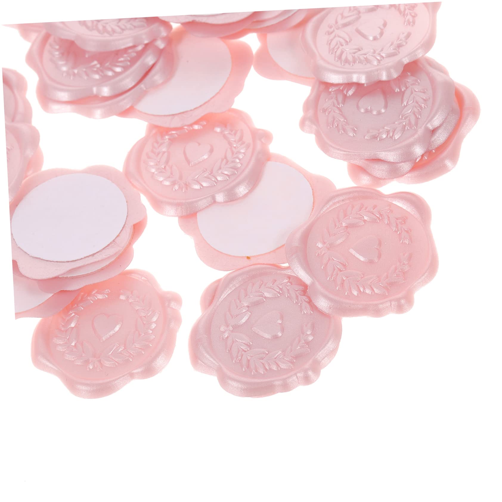 SHINEOFI 4 Sätze Siegelwachs Wachsetikett Lackversiegelungsabziehbilder Stempel Siegelaufkleber Lack-wachs-siegel-aufkleber Karten Siegelaufkleber Versiegelungswachs Rosa 50 Stück * 4