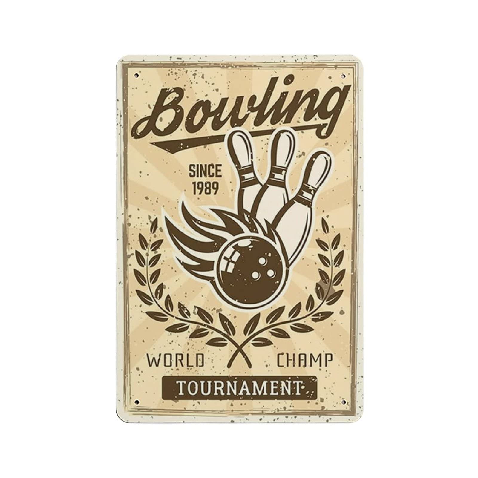 Metal Tin Sign Sports Bowling Since 1989 Vintage Tin Poster Metal Sign Wall Decoration Country Kitchen Home Garage Decor 12"x8"