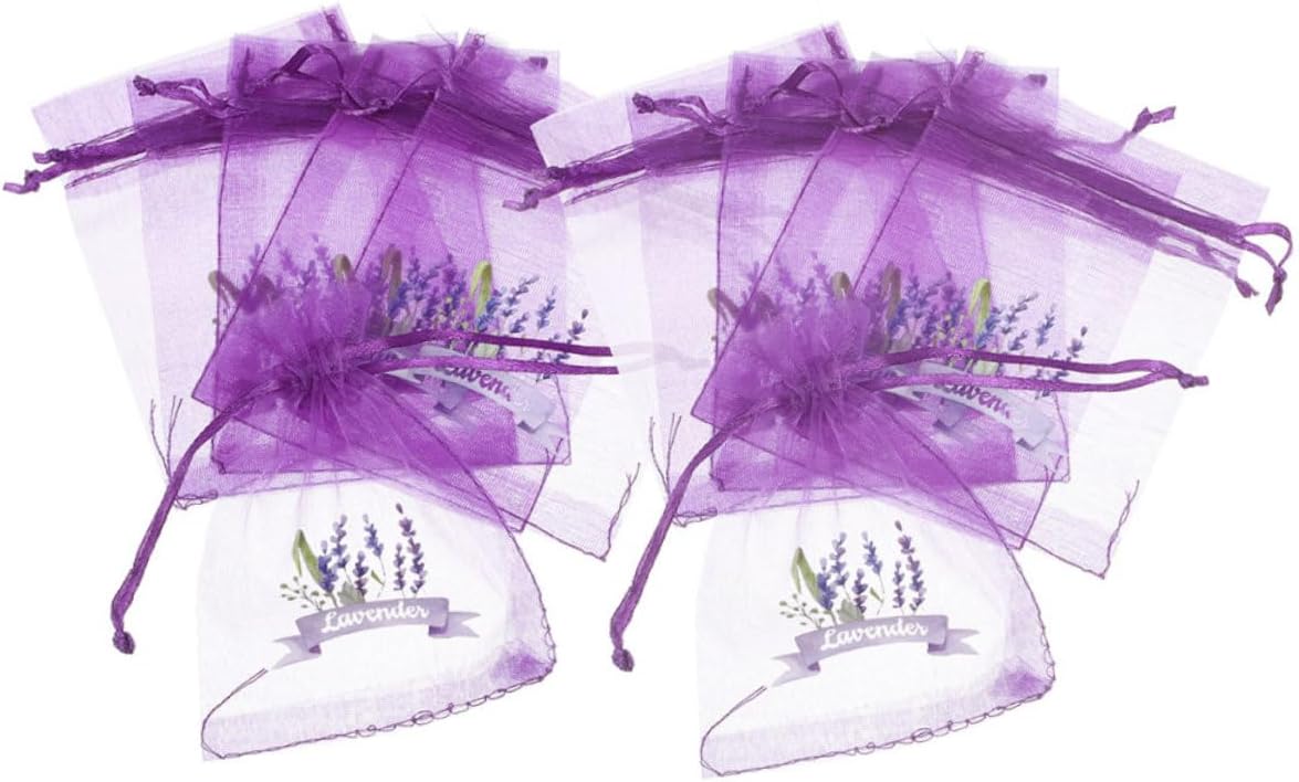 Luxshiny 20pcs Lavender Sachets Drawstring Mesh Bags Versatile Organza Pouches for Storing Flowers Spices and Small Items for Home Fragrance and