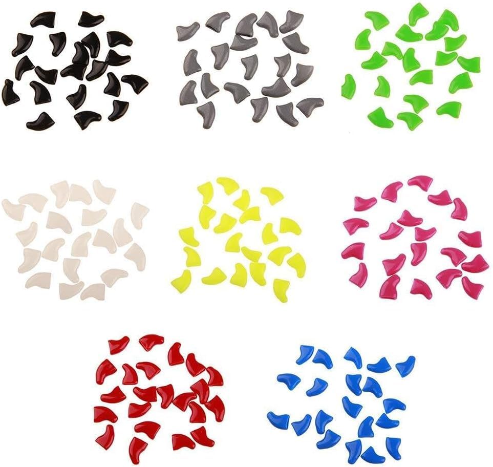Image of 20Pcs Soft Reusable Plastic Colorful Cat Nail Caps Paw Claw Protector Cover with Glue - White M Useful and Deft Cat Claw Care