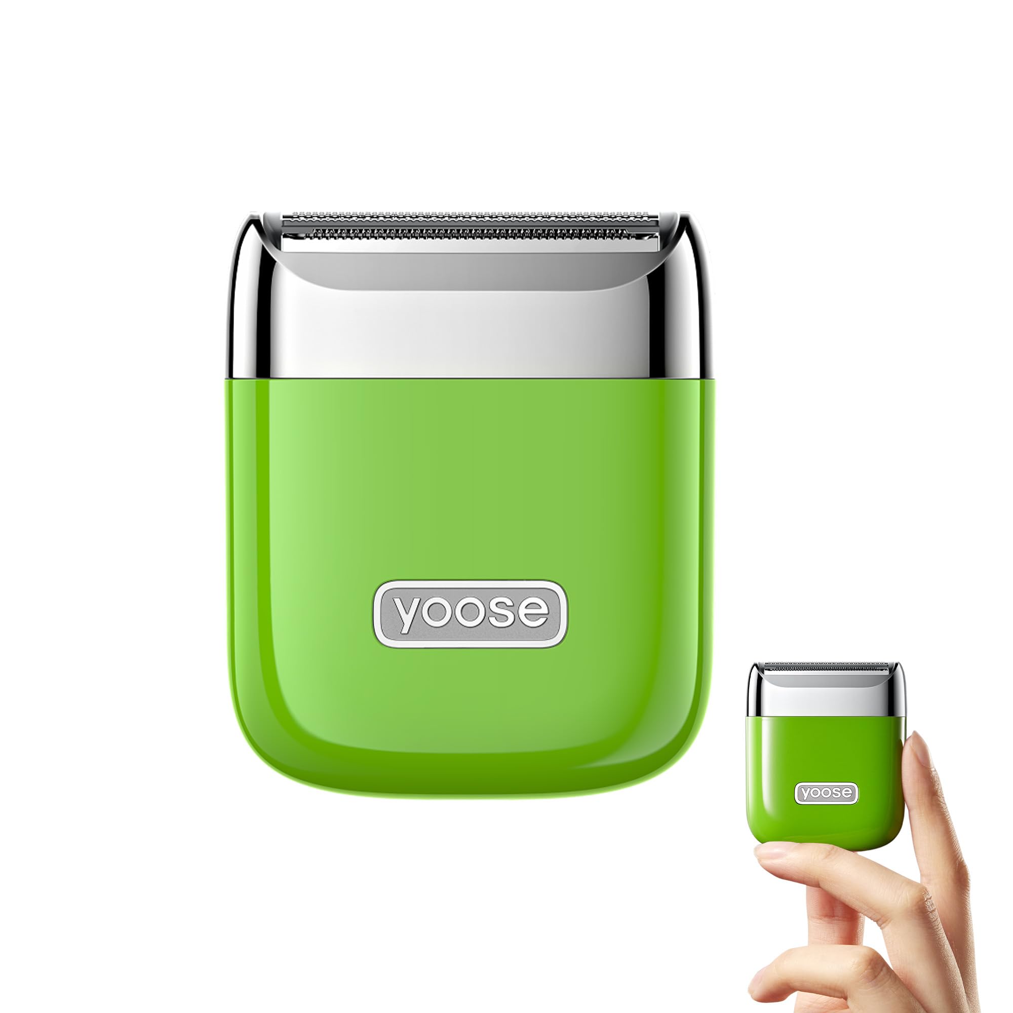 Yoose rasoio elettrico donna, corpo in ABS IPX7 depilatore corpo donna (ricarica USB-C, pettine per trimming, molteplici modalità di rasatura), regolo portatile (Verde)