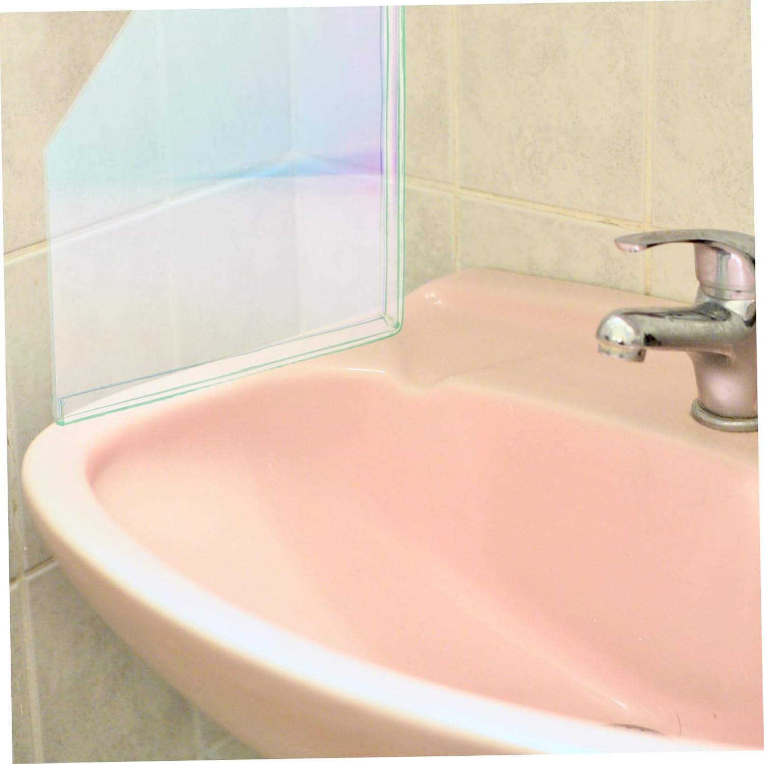 DOITOOL 1Pair Acrylic Bathtub Splash Guard Self Adhesive Corner Shield for Sinks and Tubs Lightweight Design with Beautiful Patterns Easy Installation to Prevent Water Splashing