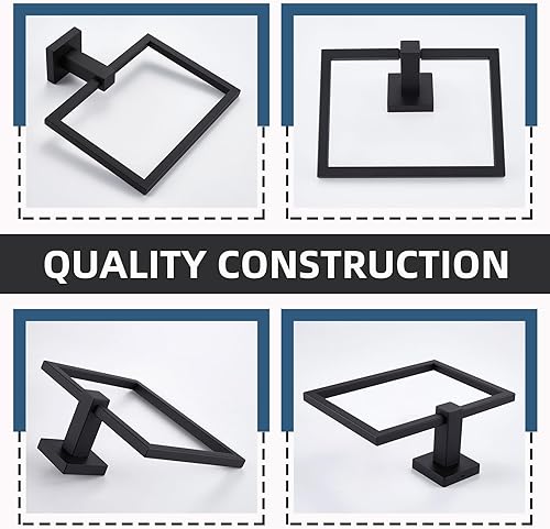 Miniatura 8 de Angle Simple - Toallero giratorio para baño, 7.09 pulgadas, montaje en pared, negro mate