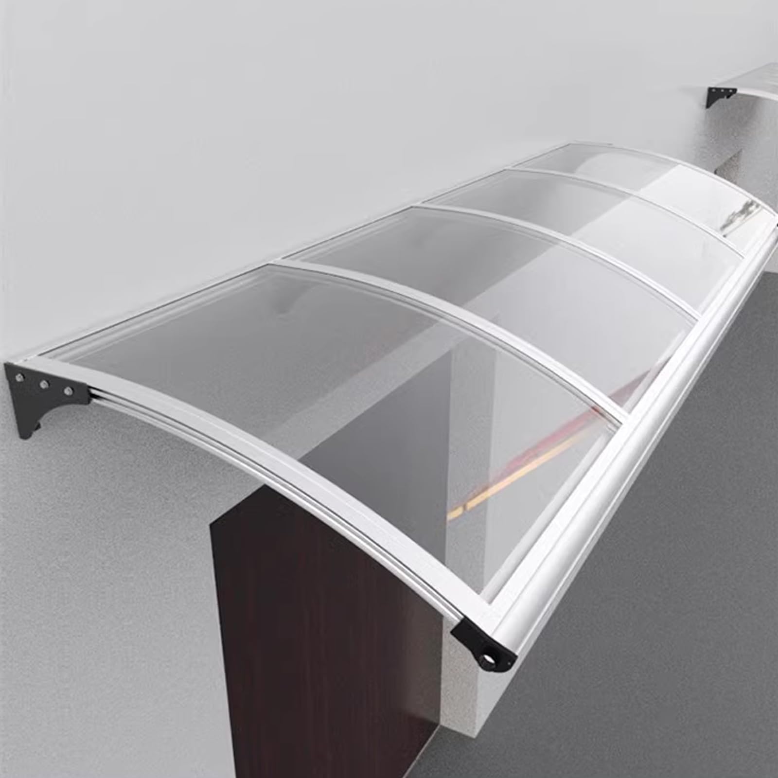 Zadaszenie zewnętrzne do Lar Sin - ochrona przed promieniowaniem UV i deszczem, poliwęglan i aluminium, pokrowiec na drzwi wejściowe/tylne, na patio, do werandy, schronienia (150 x 50 cm/59 x 20)