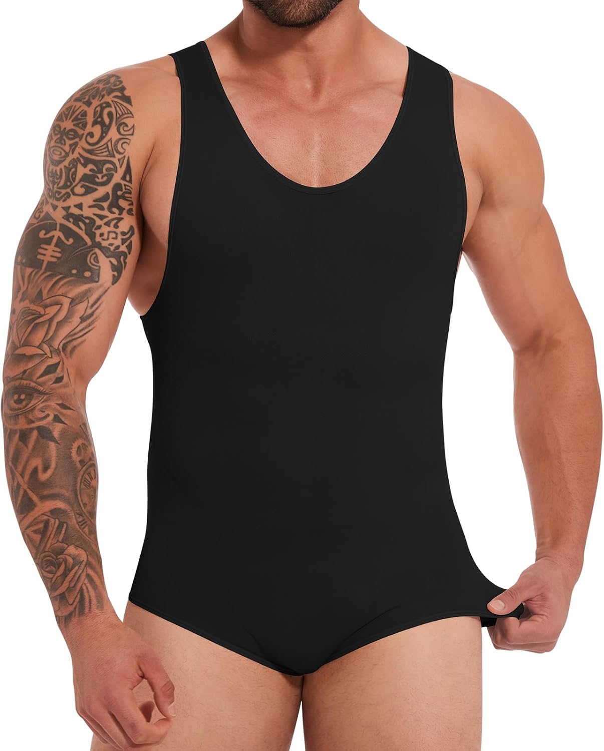 FlyJumper Men's Full Body Shaper Tummy Control Shapewear Slimming Compression Sleeveless Bodysuit Fajas Para Hombres