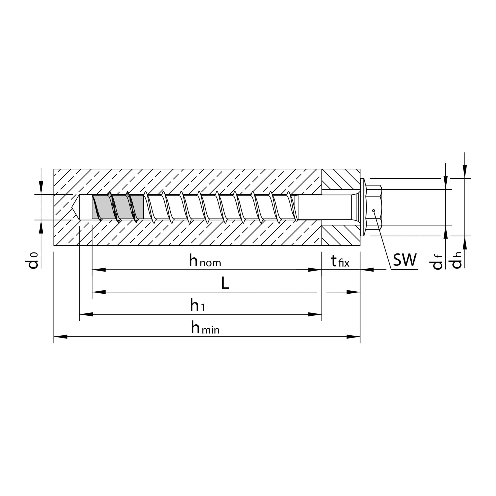 HECO-MULTI-MONTI-plus SS A4 Sechskantkopf mit angepresster Scheibe, blank, Spitze phosphatiert 12 95 25-56622