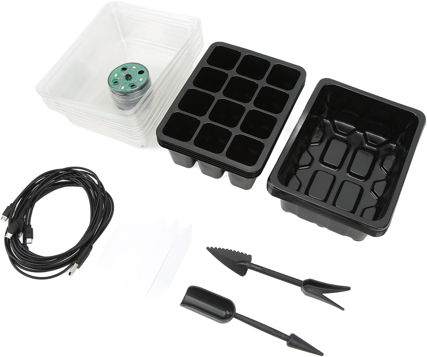 Garden Propagator Set, Easy to Pull Out Strong Good Air Circulation Seed Starter Tray for Seeds Growing (Black)