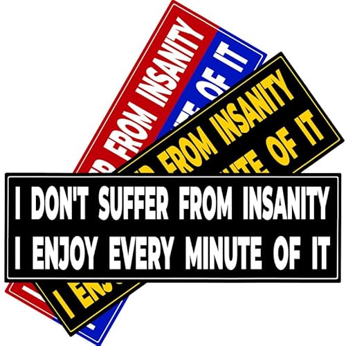 5IN(3pcs) - I Don't Suffer from Insanity I Enjoy Sticker - I Don't Suffer from Insanity I Enjoy Bumper Sticker - Waterproof, UV-Resistant Sticker