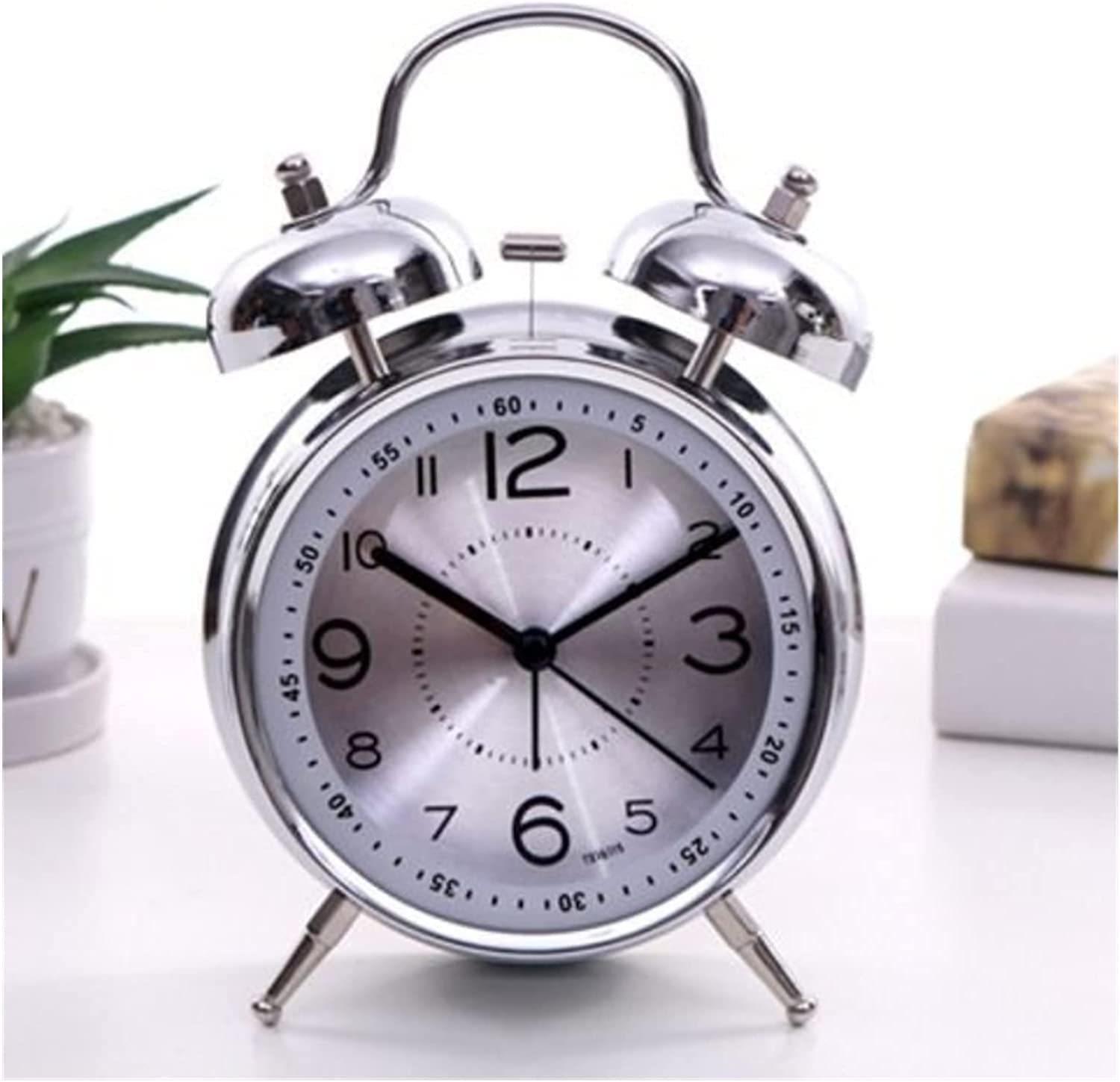 SBZIOJHDR alarm clock, alarm clocks bedside for bedrooms,Metal Alarm Clock Student Luminous Mute Creative Simple Bedside Super Silent