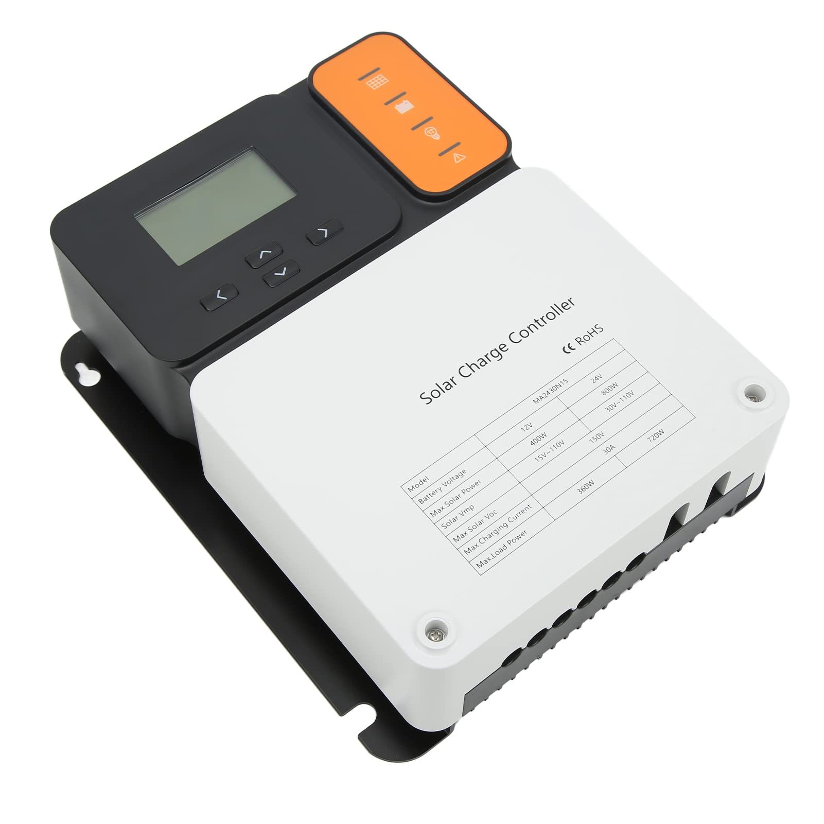Kontroler ładowania Słonecznego, Regulator ładowania Panelu Słonecznego MPPT ze Stopu Aluminium 12 V 24 V 30 A, śledzenie 99%, Wejście PV 150 , Wyświetlacz LCD do Kabiny łodzi RV ładowanie