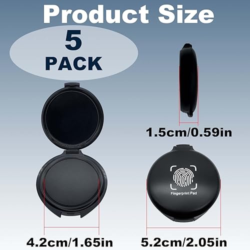 Miniatura 9 de Almohadilla de tinta de huellas dactilares, almohadilla de tinta negra para suministros notariales, kit de huellas dactilares portátil para