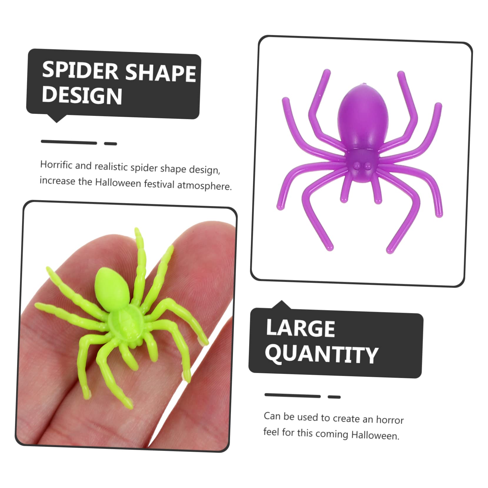 Alasum 1000pezzi Mini Spiders Realistici Giocattoli Insetti Per Scherzi Halloween e Decorazioni Accessori Per Horror e Prank Props