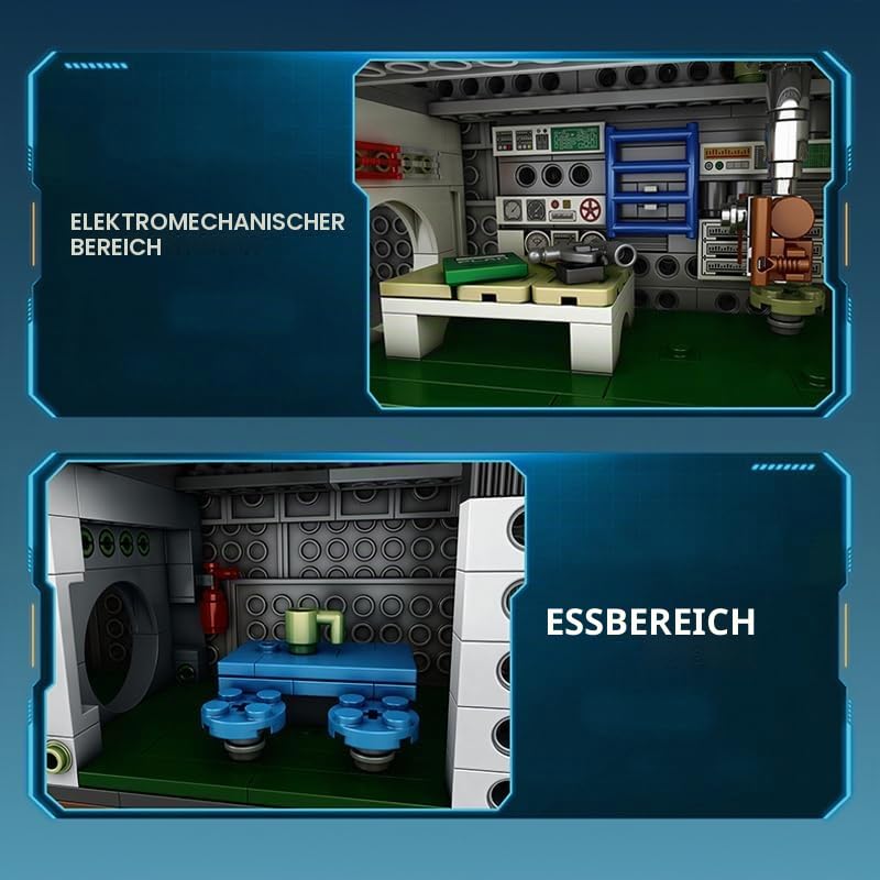 YILETKC Submarine Schiff Bausteine, 3987 Teile U-förmiges U-Boot Klemmbausteine Modell Bausatz, Militär Schiffe Modular Konstruktionsspielzeug, Militär Bauspielzeug für Erwachsene