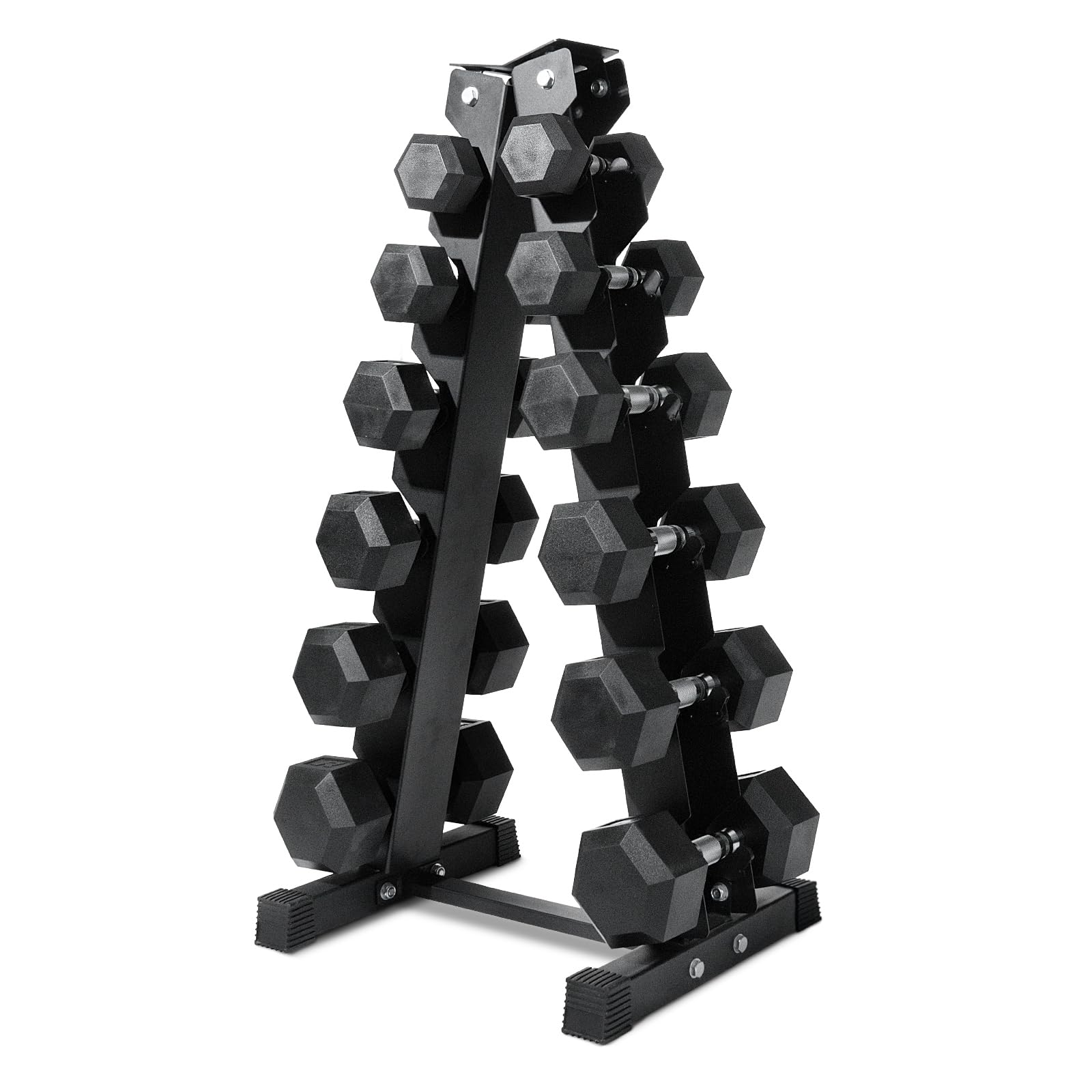 Ritfit 5-650 LBS PVC Encased Hex Dumbbell Sets with Optional Rack for Home Gym, Hand weight with Chrome Handle for Strength Training,Workouts,210LB
