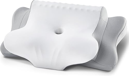 FAIORD Nackenkissen Kopfkissen, Memory Foam Hellgrau