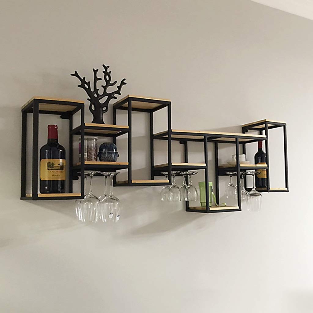 Porte-verre à vin design créatif en fer forgé pour décoration murale chic