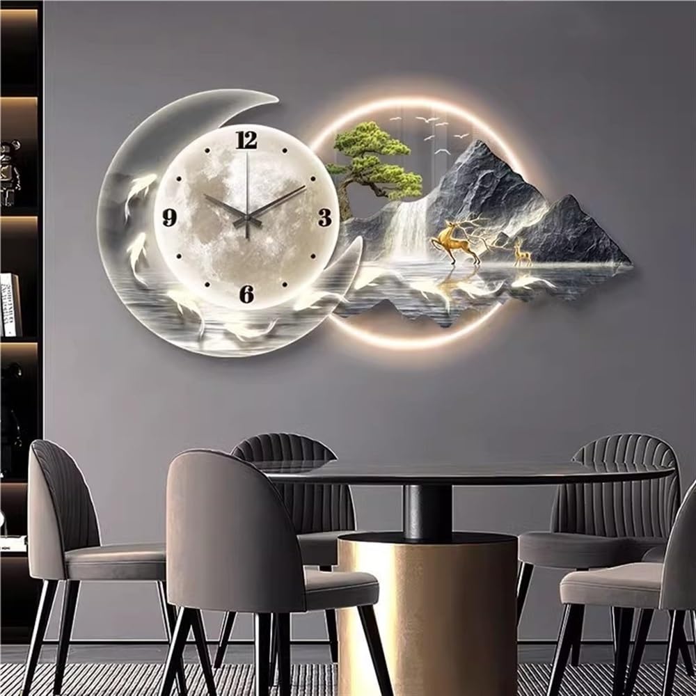 Orologio da parete con illusione a LED 3D, arte decorativa moderna per camera da letto, soggiorno, appartamento, casa colonica