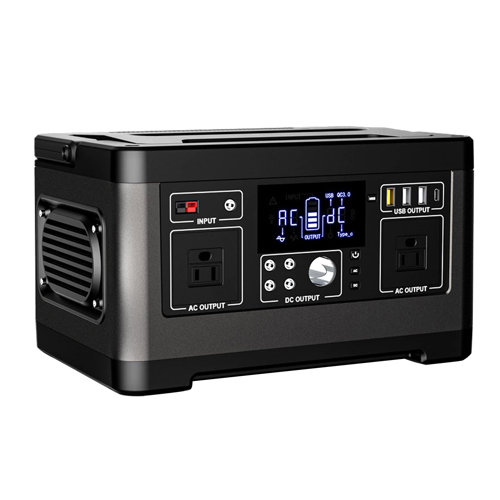 AIZYR Central Eléctrica Portátil De 500W, Paquete De Respaldo De Batería De UPS Interrupción De La Fuente De Alimentación De Emergencia para El Hogar Al Aire Libre, Camping Viaje RV
