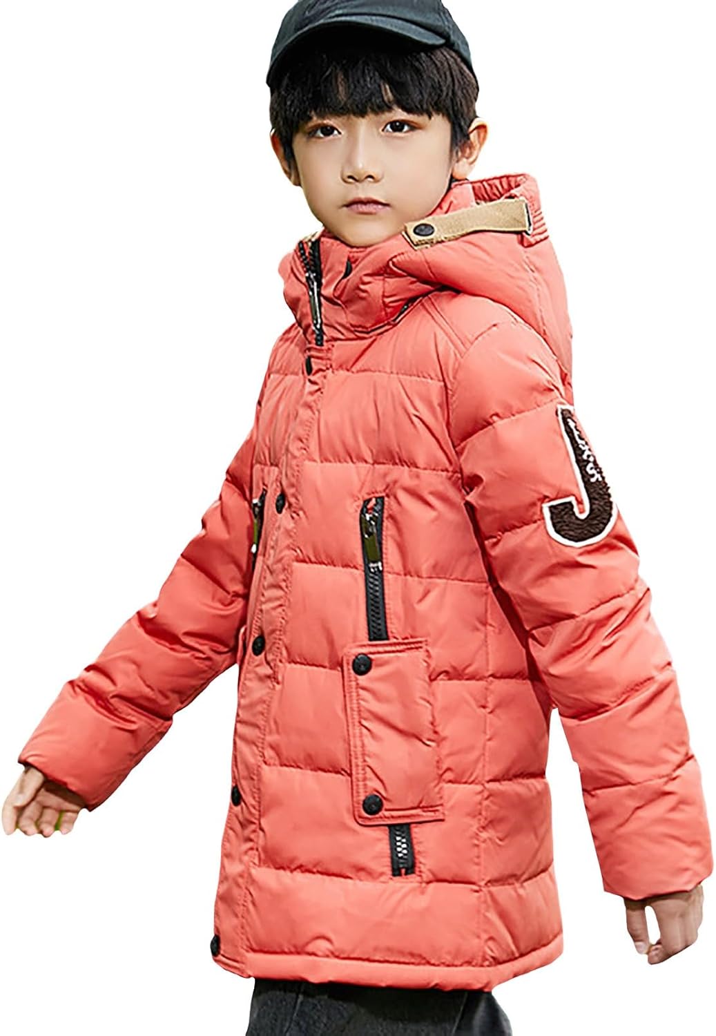Kids Boys Fleece Lined Jacket Windproof Waterproo1 Denim Coat Thicken Fleece Hooded Warm Winter Snow Ski Outerwear