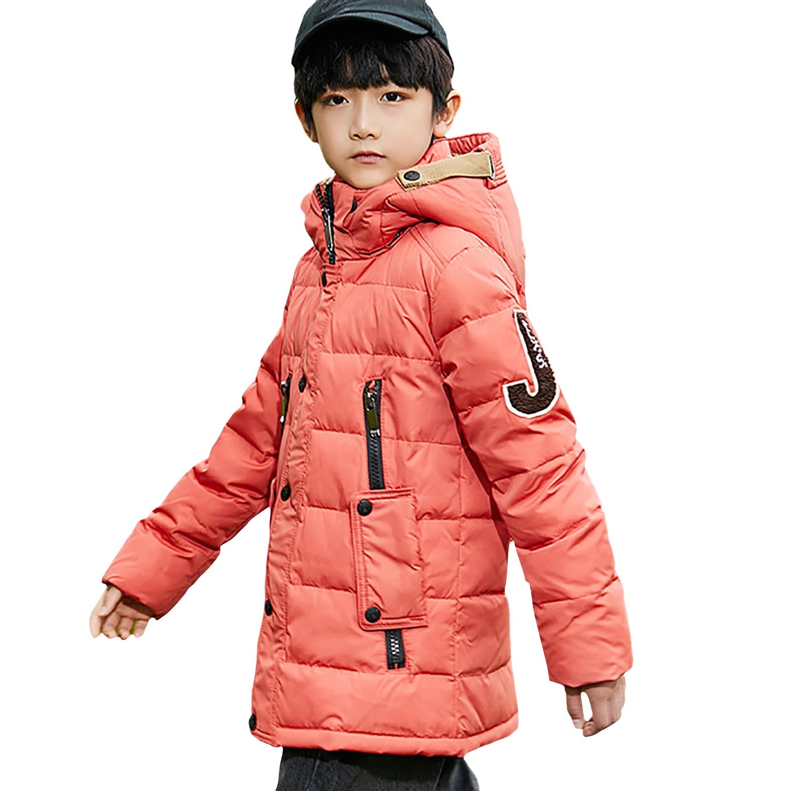 Piumino invernale per bambini per la scuola con cappuccio foderato in pile parka imbottito caldo capispalla bambini spesso scuola casual soprabito