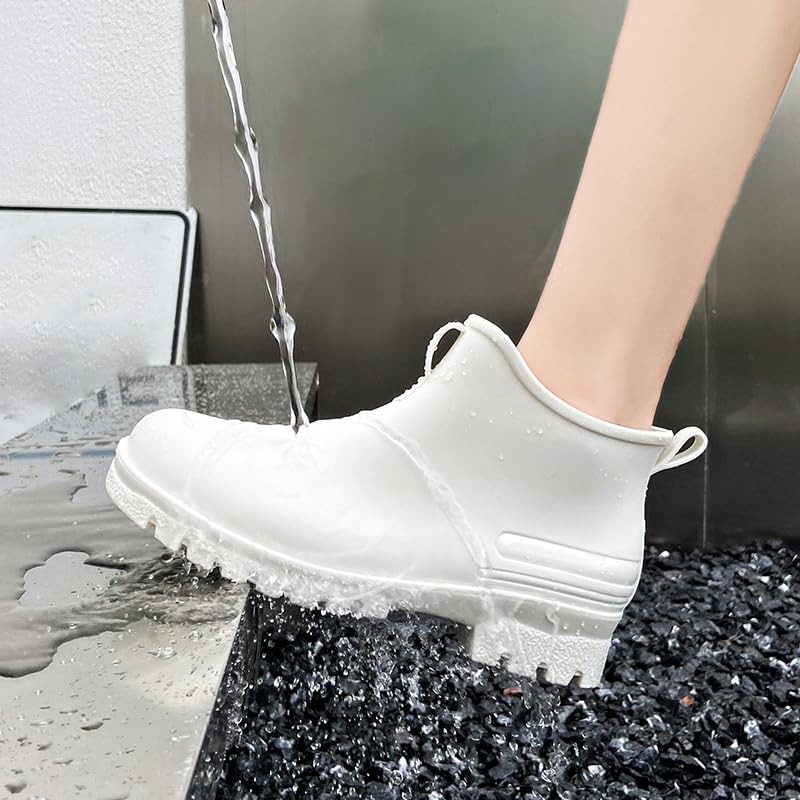 MGGMOKAY Women's Short Rain Boots Non-slip Wear-Resistant Short Boots Outdoor Work Garden Boots Fashionable Waterproof Ankle Rain Boots3
