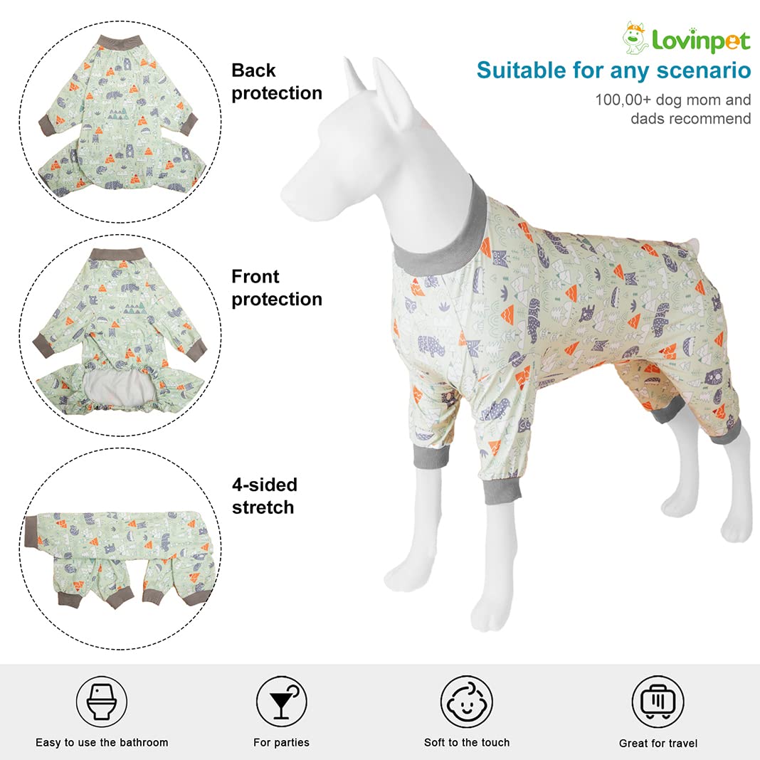 Lovelonglong Four Feet Dog Lightweight Pajamas, Pure Cotton Dog Jumpsuits 4 Legs Dog Onesies T-Shirt Stylish PJS Puppy Costume For Large Medium Small Dogs White XXL
