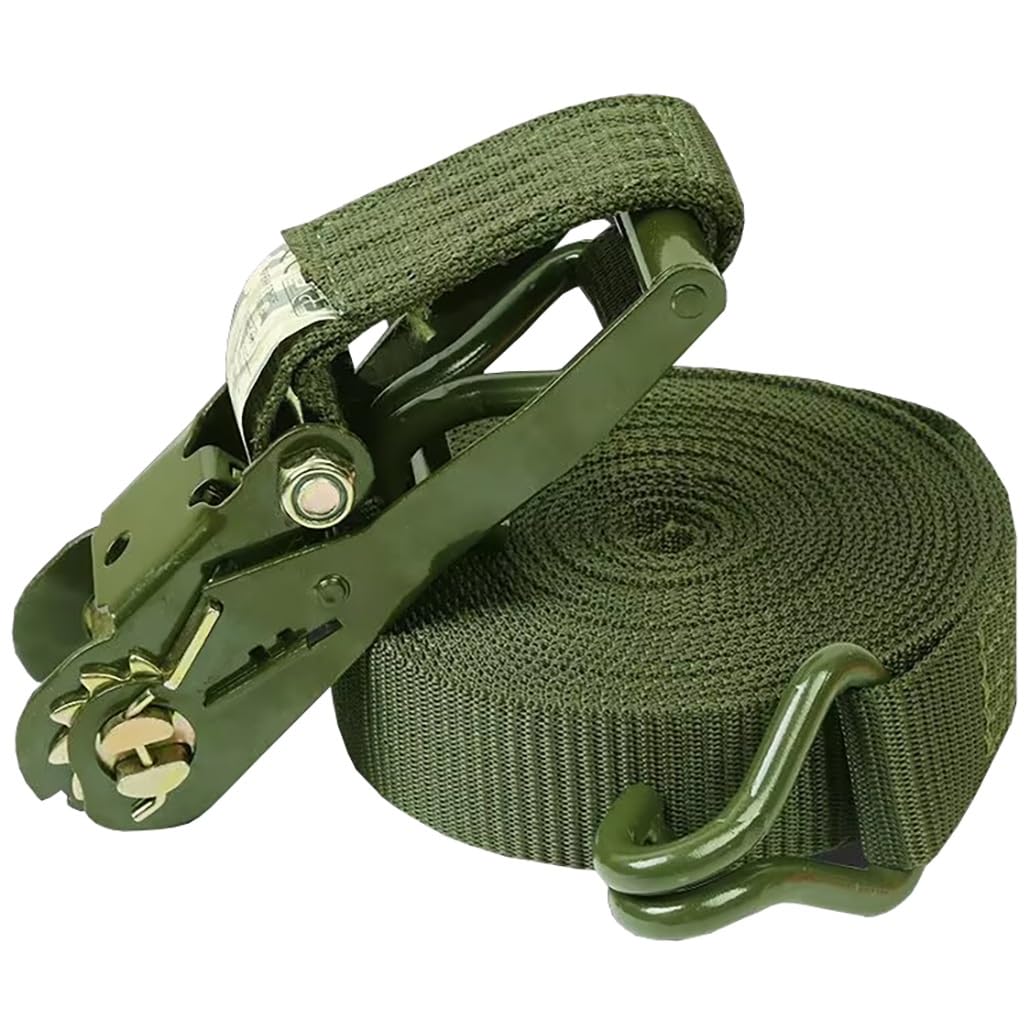 Grüne Ratschengurte for Anhänger, LKW, Kajaks und Motorräder, Zurrgurte mit Doppel-J-Haken, Ladungsgurte(W 4cm/1.6in,8.0m/26.2Ft)