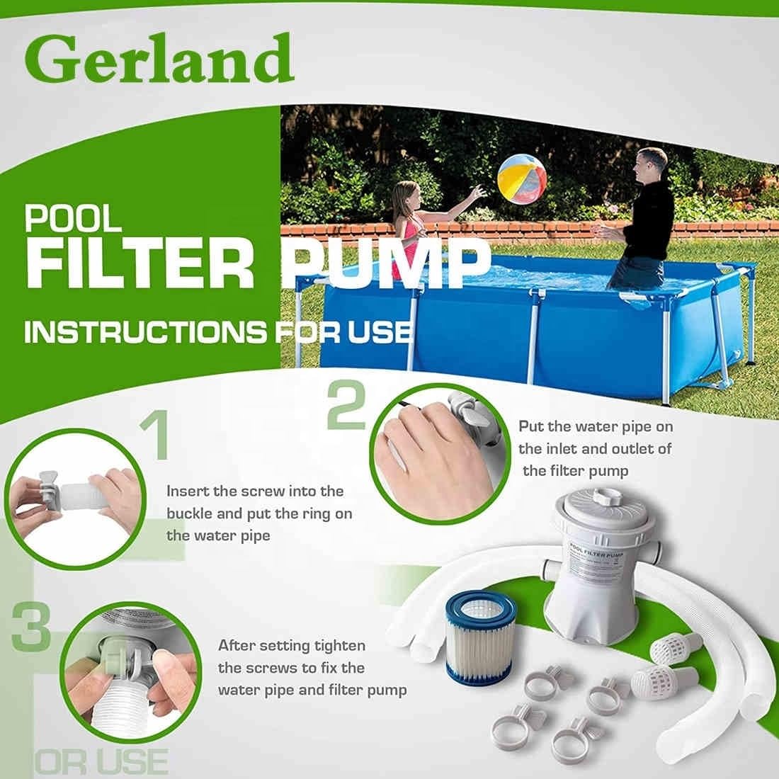 Pompa Filtro per Piscina Fuori Terra 300 Gal/H, Pompa dell'Acqua di circolazione a Cartuccia da 15 W per la Pulizia della con Telaio Facile da Pulire