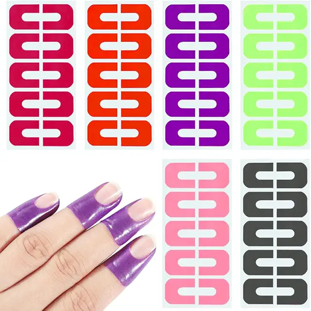 XPEX 60 Stück Nagellack Schablonen Kit - Wiederverwendbare Nägel Edge Hautbarriere