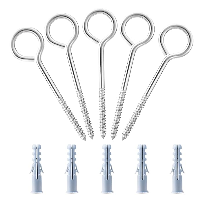 Buy TooTaci Stainless Steel Eye Screw Hooks,M5 ×100mm Eye Bolt Lag Eye