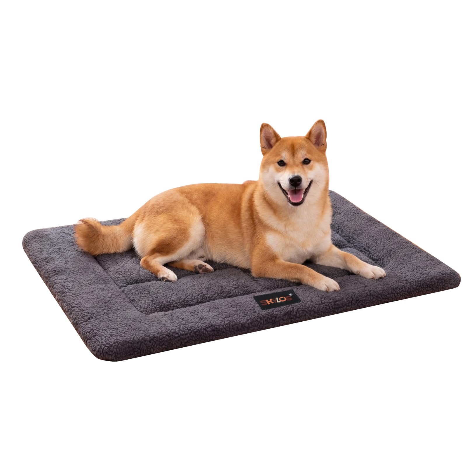 Skylos Dog Bed Large, Orthopedic Dog Bed, High Density Foam Support, Non-Slip Oxford Bottom, 89x58cm, Dark Grey