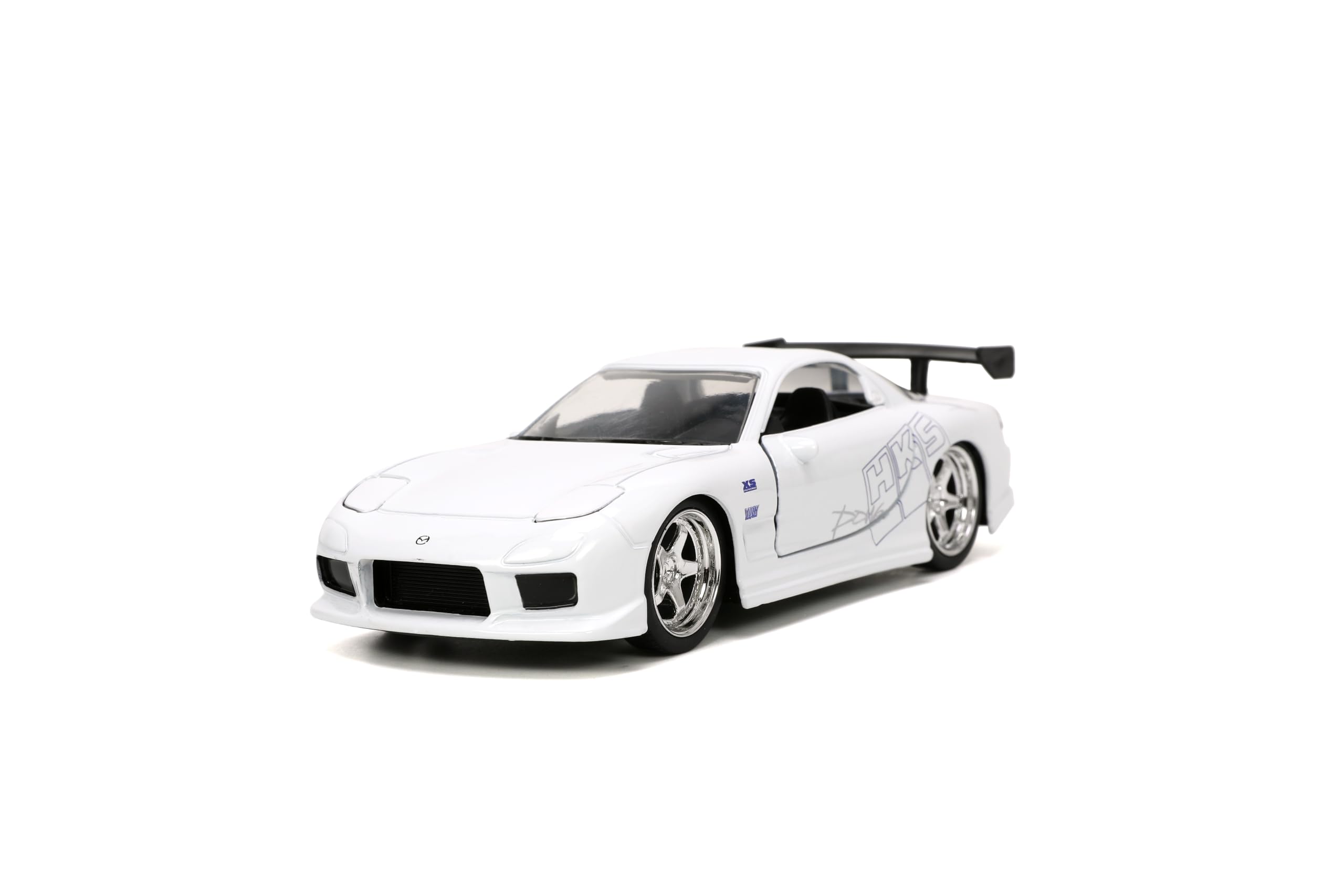 Fast & Furious Han's 1993 HKS Mazda RX-7 Diecast Car Toys – 1:32 Scale with Opening Doors – Movie Replica for Fans and Collectors