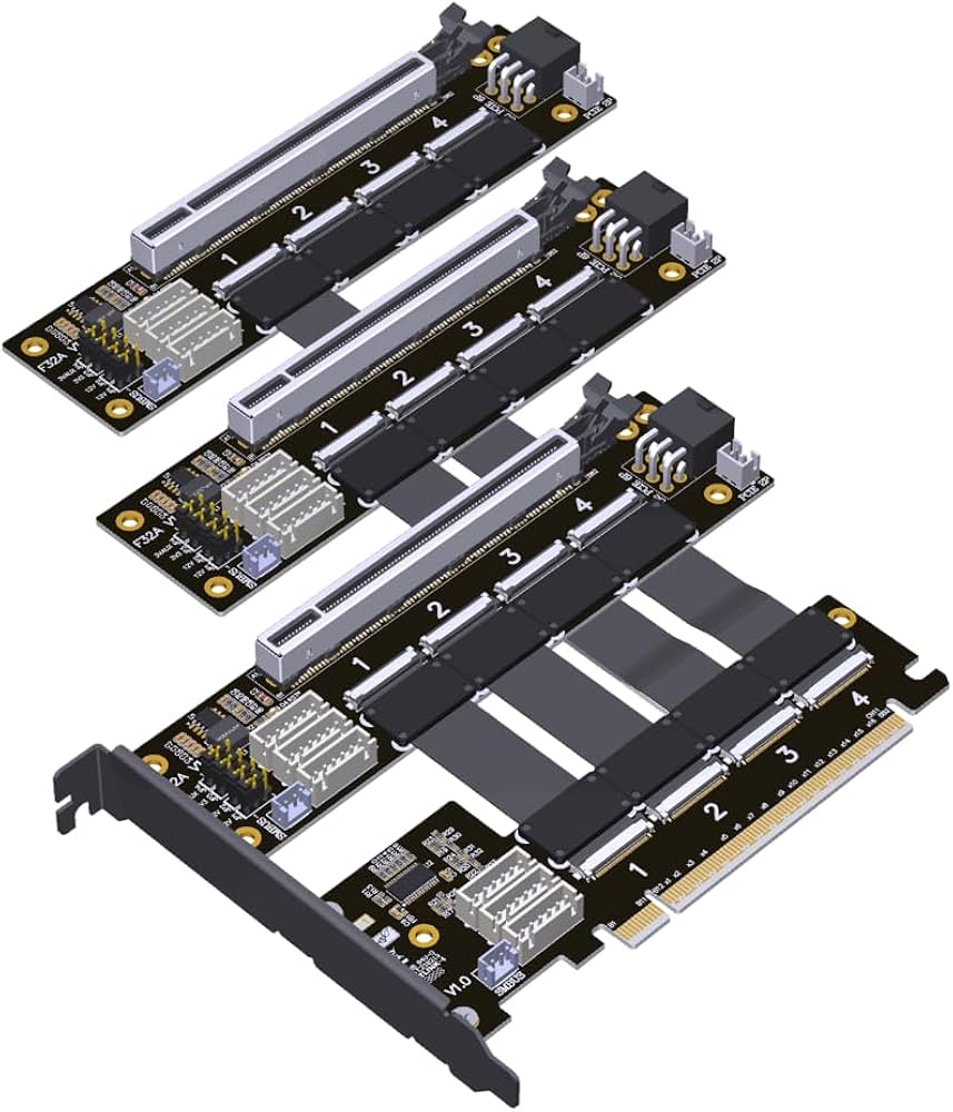 Amazon.com: JMT ADT-F31A-F32A PCIe 4.0 X16 1 to 4 Split Cable Gen4 Amazon.com: JMT ADT-F31A-F32A PCIe 4.0 X16 1 to 4 Split Cable Gen4