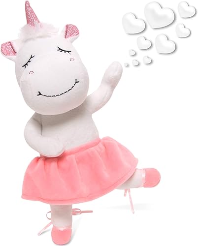 Animal de peluche de unicornio para niñas, lindo regalo de unicornio bailarina, grande, 14 pulgadas, juguete de peluche rosa listo para regalar