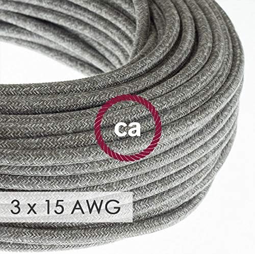 Extension Cord - Round Gray Linen RN02-15/3 AWG - 50ft
