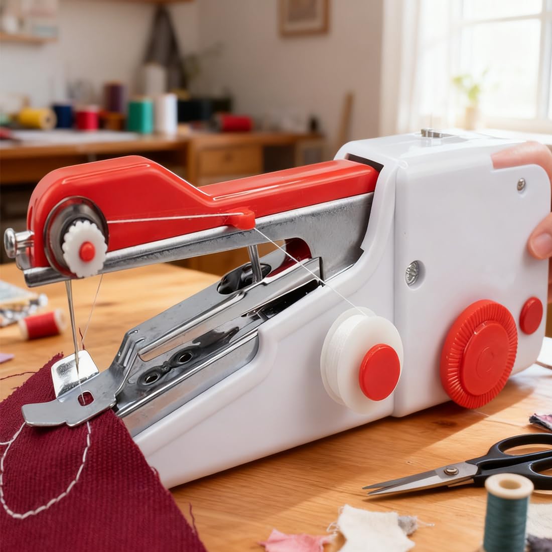 Mini Macchina Da Cucire Portatile S1 – 2 Modalità, Alimentata A Batterie O USB, Per Principianti E Viaggi
