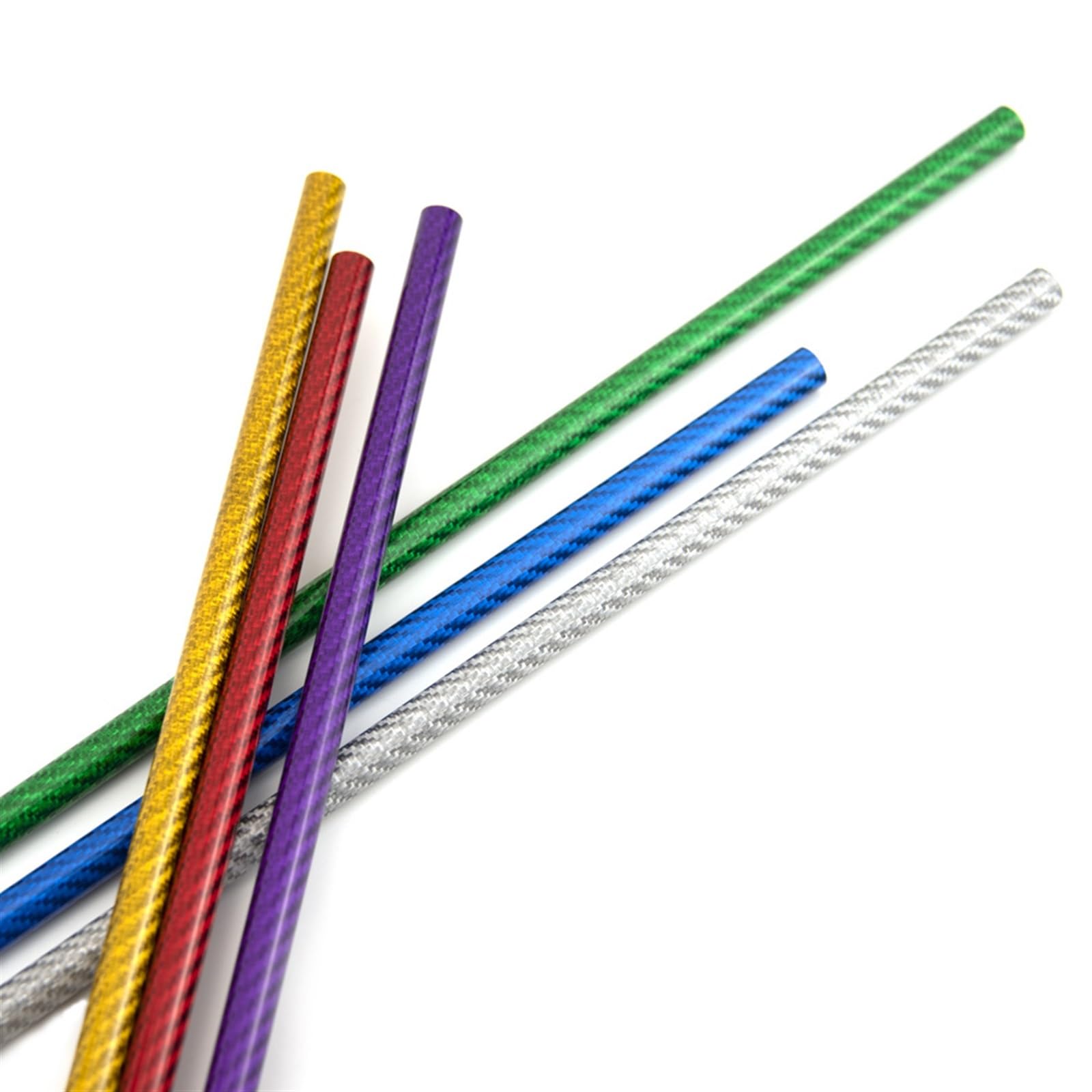 2PCS Carbon Fiber Colored Tube 3K Pure Glossy Colorful Surface Length 0.5m Red Blue Green Gold Silver Purple DIY for RC Airplane Carbon Fiber Square Tube(14x12mm Yellow)