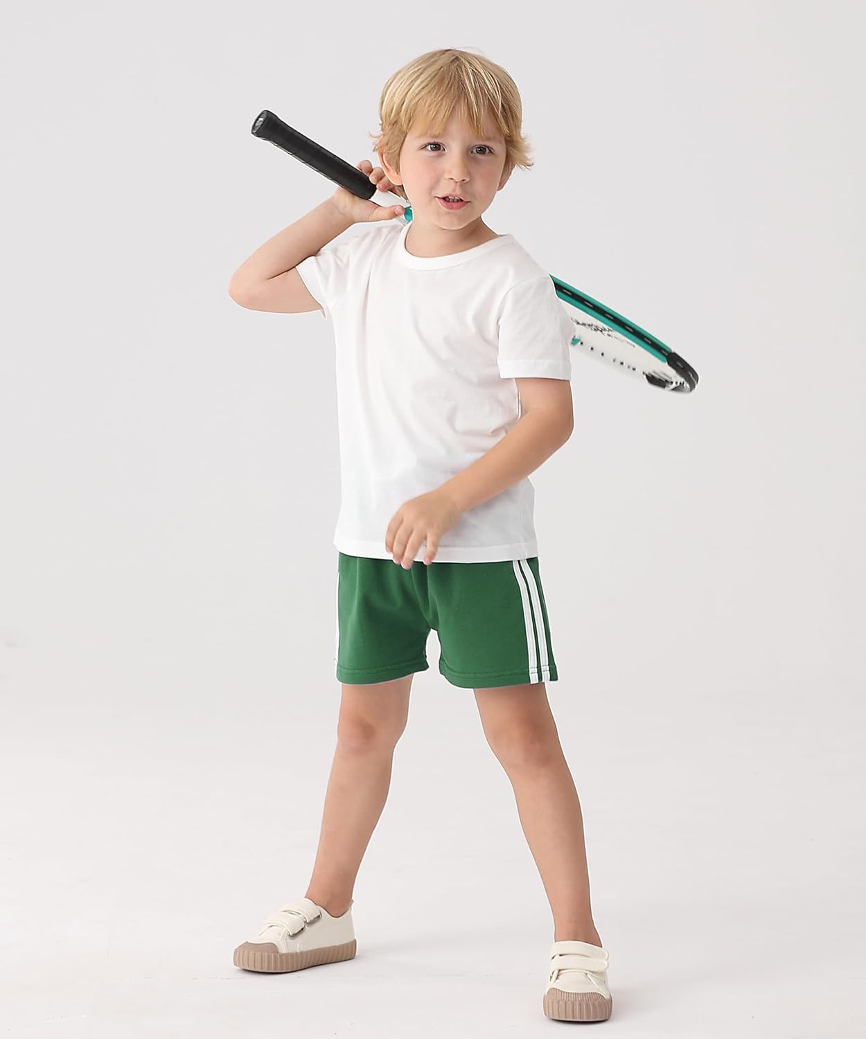 GFQLONG 5 Pack Toddler Boys Girls Cotton Athletic Running Shorts, Kids Summer Casual Fashion Soccer Shorts - Image 3