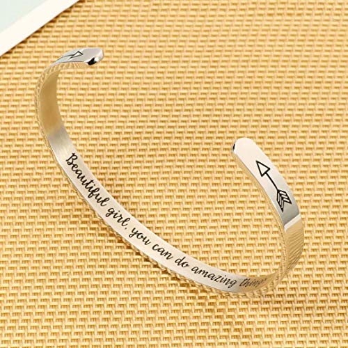 M MOOHAM Bracelets for Women Girls, Quote Mantra Bracelet Funny Inspirational Jewelry Gifts for Best Friend, Mom, Daughter, Son, Sister, Niece Birthday Mothers Day Present Come Gift Box4