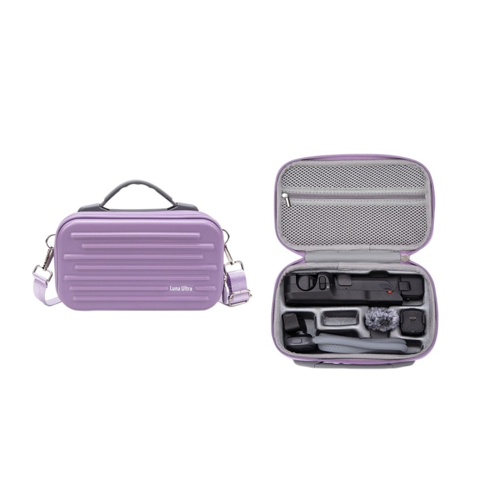 Custodia Rigida per Insta360 Luna Ultra, Borsa da Viaggio Impermeabile, Antiurto e Resistente agli Urti, Supporto per Videocamera da Vlogging all'Aperto e Custodia，Viola