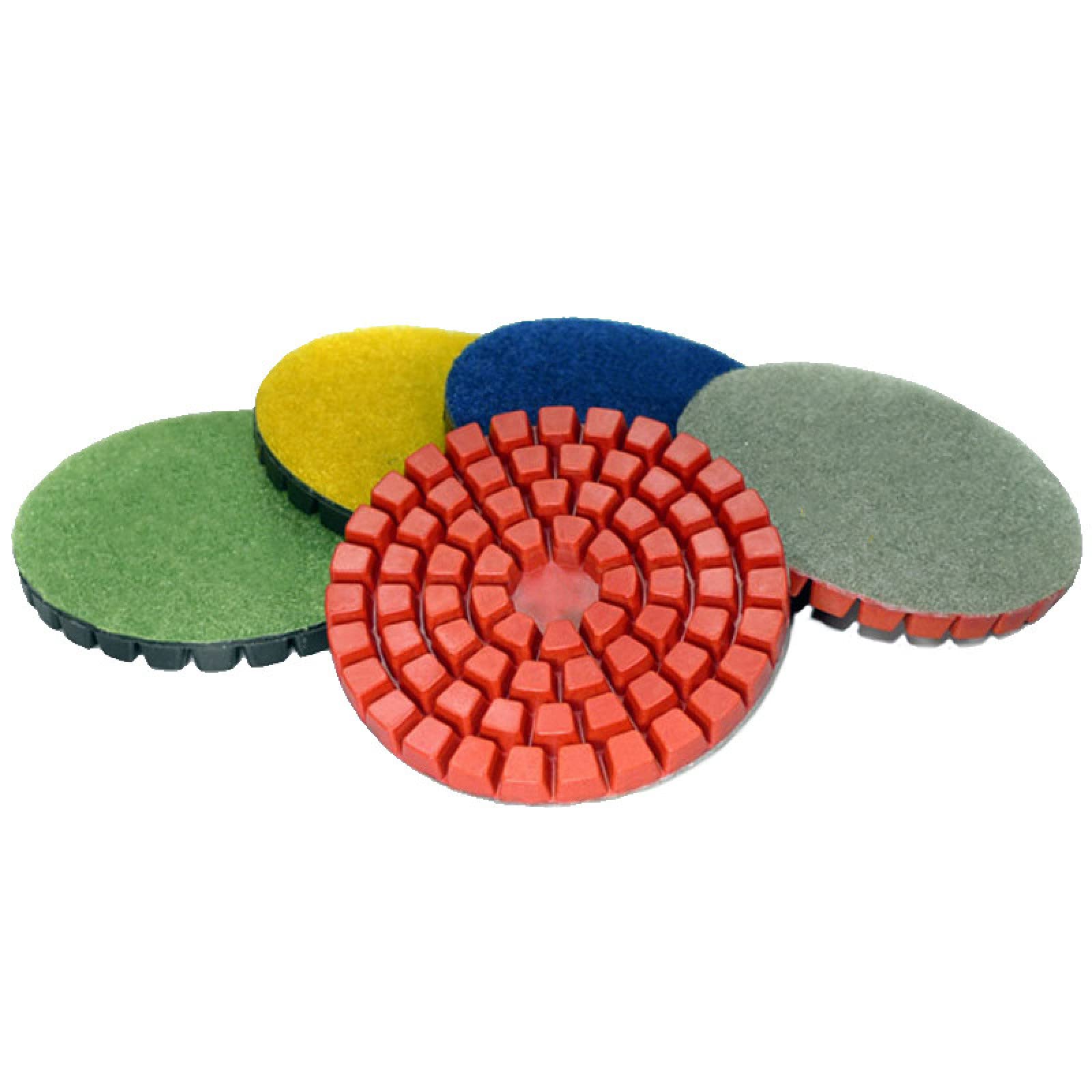Almohadillas pulidoras de diamante, 7 piezas/lote de discos de lijado de pulido de diamante de 4 pulgadas, 100 mm, resina adhesiva, almohadillas de pulido for renovar pisos de concreto, reparación de