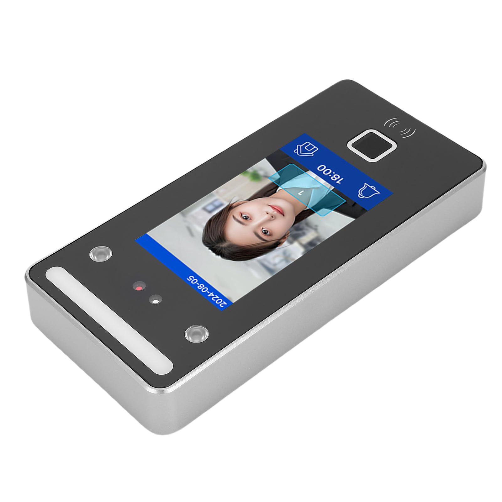 Gesichtserkennungs-Anwesenheitsmaschine, Biometrisches Anwesenheitssystem mit Sichtbarem Licht und Infrarot-Lebendigkeitserkennung, 2000 Benutzer, 4,3-Zoll-Touchscreen für Büros, Schulen,