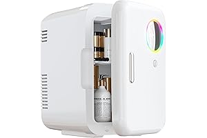 4L Cosmetic Refrigerator Mini with Five-Color LED Ring Light