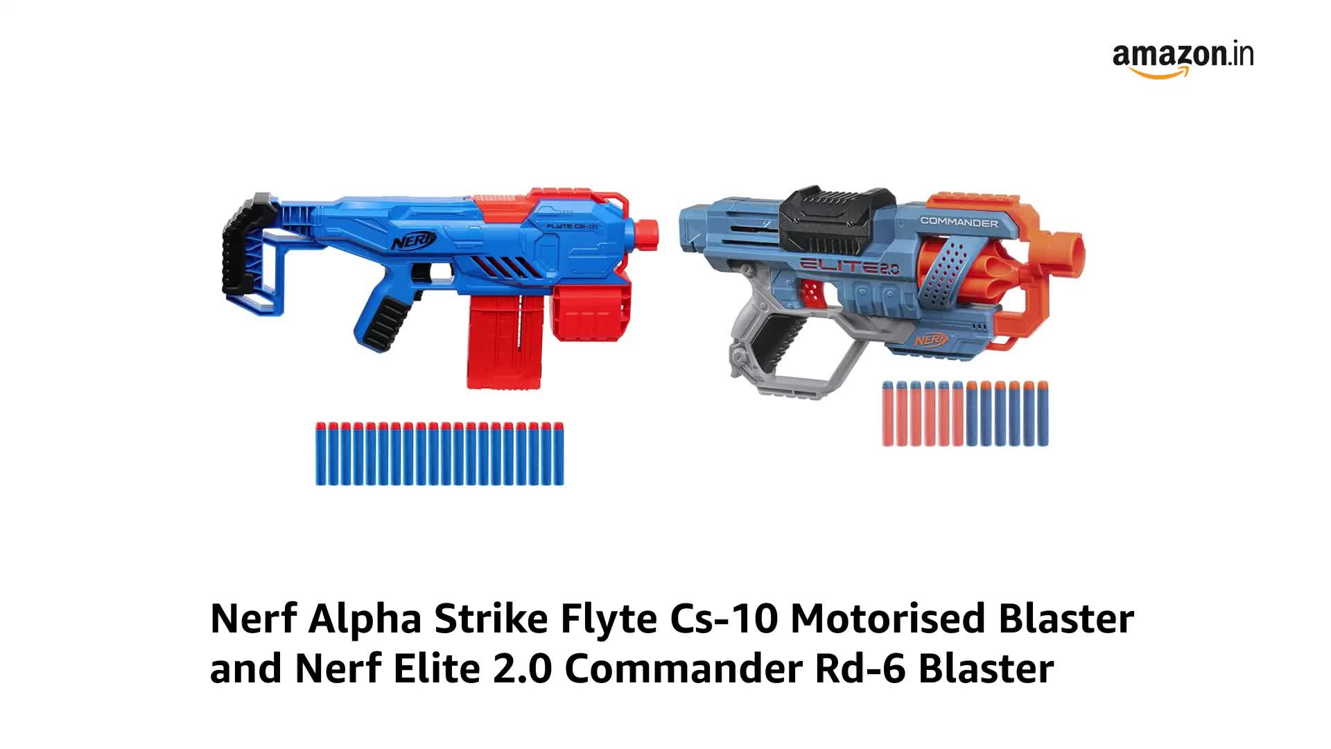 Nerf Alpha Strike Flyte Cs-10 Motorised Blaster-10-Dart Clip-Fed