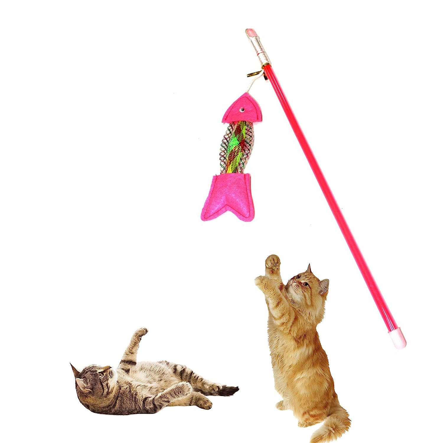 Sage Square Cat Wand Toys, Interactive Cat Toys with Catnip Fish, Colorful Ribbons & Bell for Kitty Kitten, Cat Toys for Indoor Cats Cat Teaser Cat String Toy Cat Accessories (B0C8HT1QHT) Amazon Price History, Amazon Price Tracker