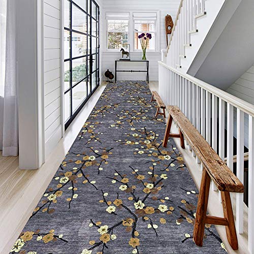 Alfombras de pasillo largo gris moderno para dar una cálida bienvenida en la entrada de casa 3