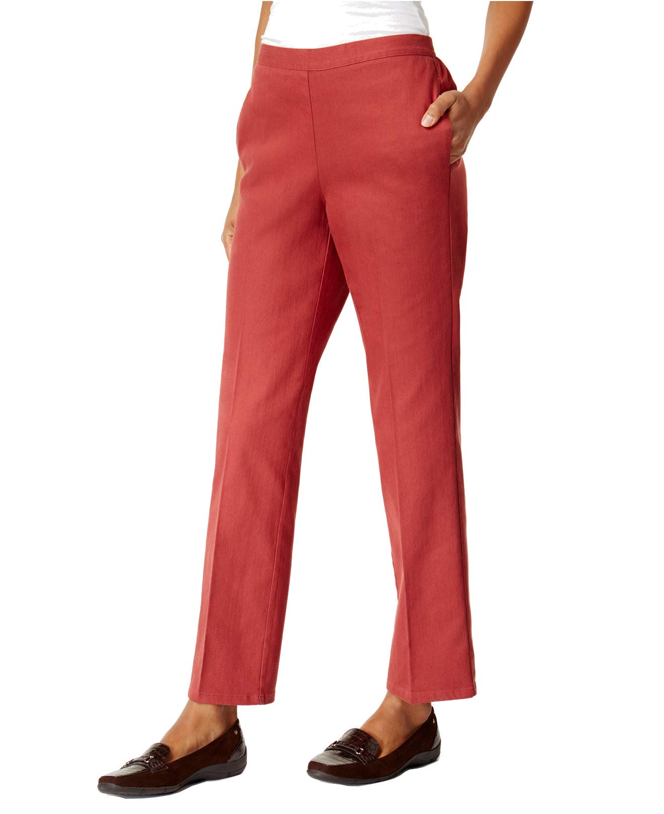Alfred Dunner Womens Plus Size Short Pant Back Elastic Side Pockets